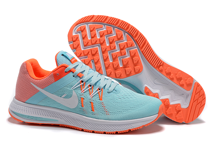 Women Nike Zoom Winflo 2 Jade Blue Orange Shoes